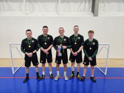 Winning team AC Milano from Belfast North/West with the 5aSides trophy